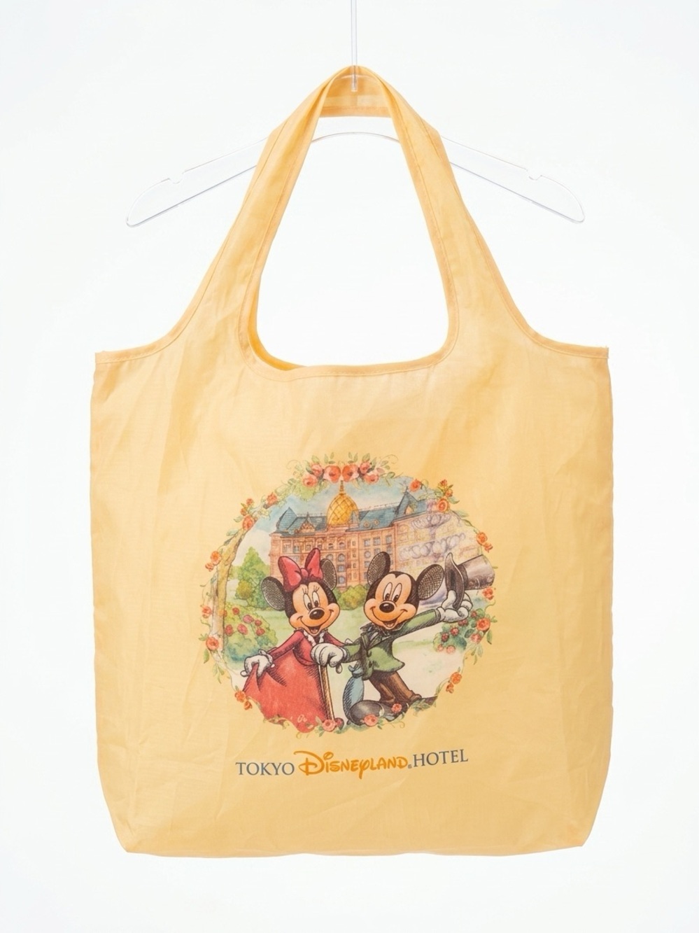 Disney Tokyo Disneyland Hotel Eco Tote Bag Mickey Minnie Nylon Yellow OS
